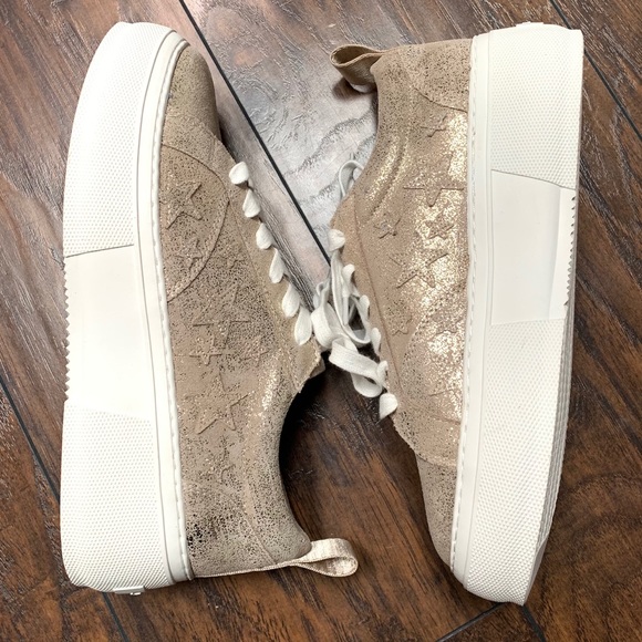 NEW J/Slides Costarr Sneaker in Gold Leather - Picture 6 of 11